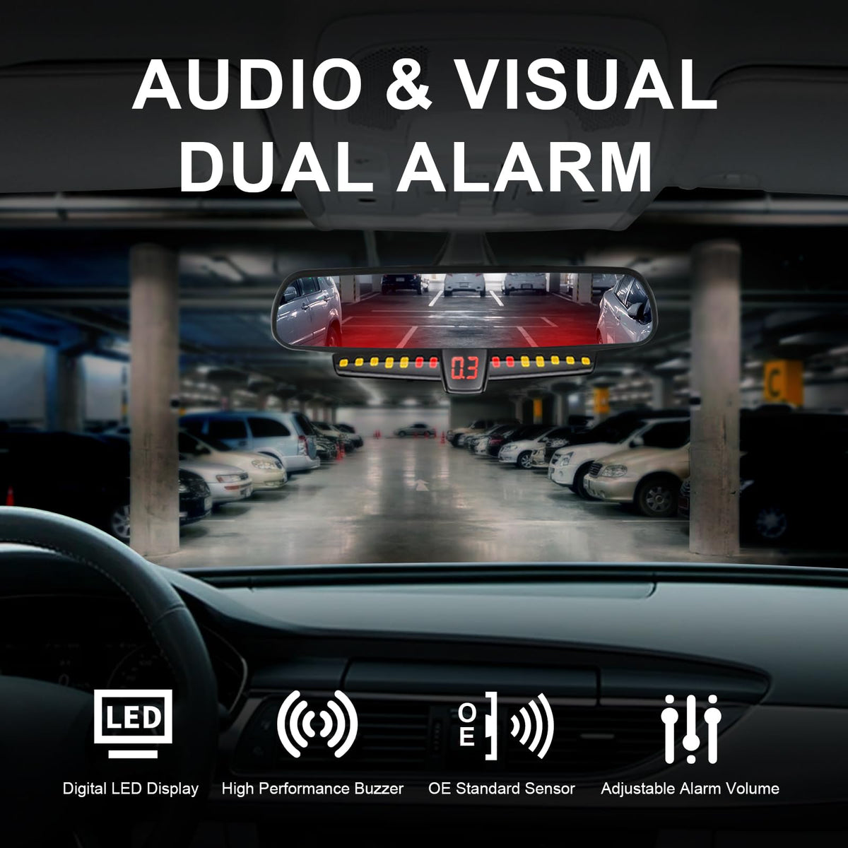 Promata PS02 Rear Parking Sensor Kit with 4 Sensors & Buzzer