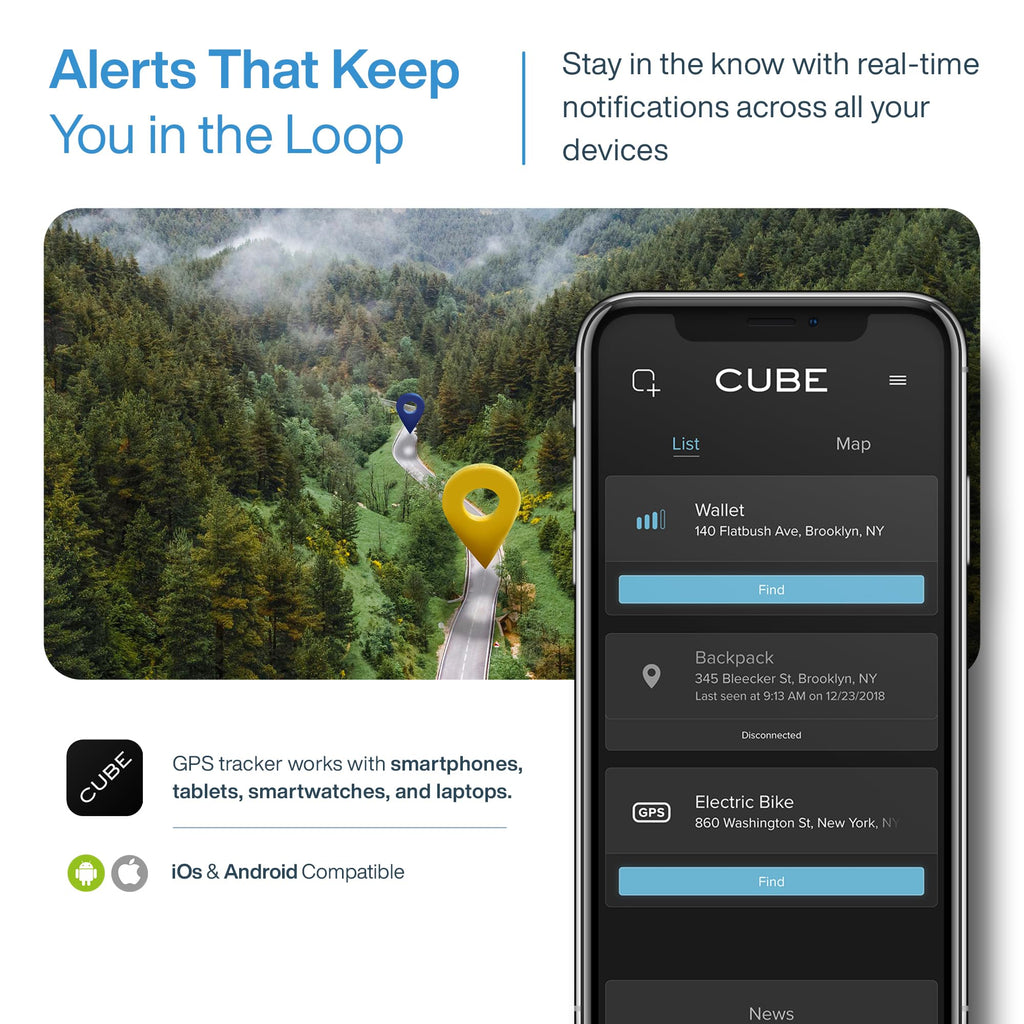 Cube GPS Tracker with 4G LTE & 1 Year Battery - IP67 Waterproof Real Time GPS Tracker for Cars - Hidden Magnetic Tracking Device for Cars, Fleets, Trailers