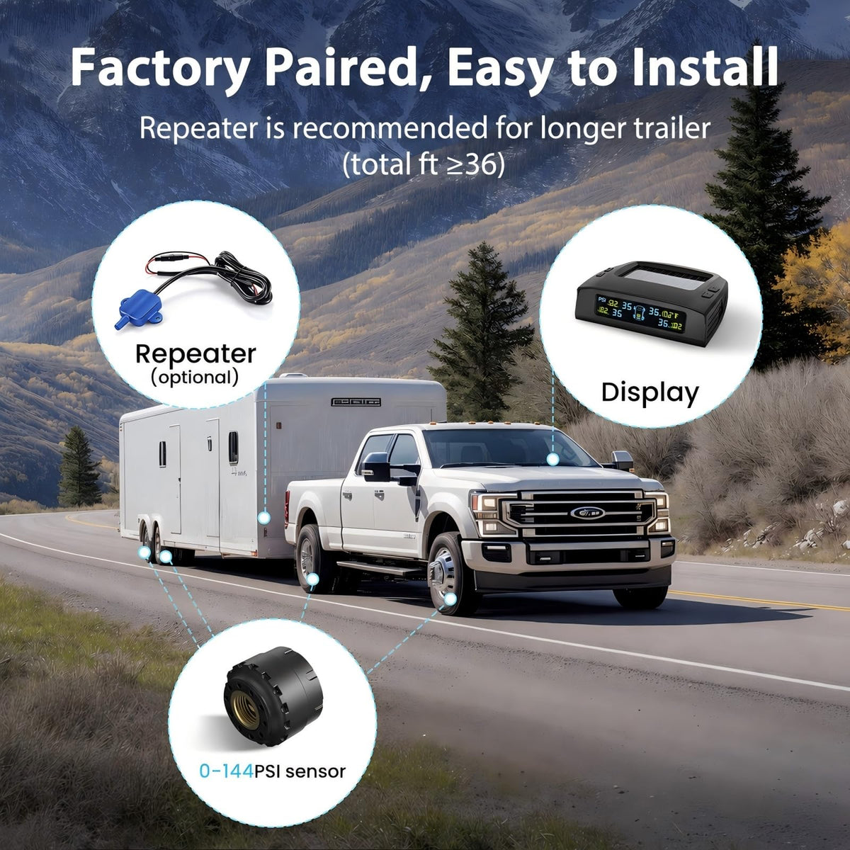 Tymate TM2 Tire Pressure Monitoring System with Display