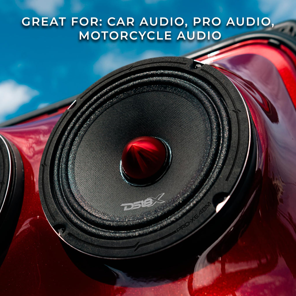 DS18 PRO-X6.4BM 6.5-Inch 250W RMS Midrange Speakers Pair
