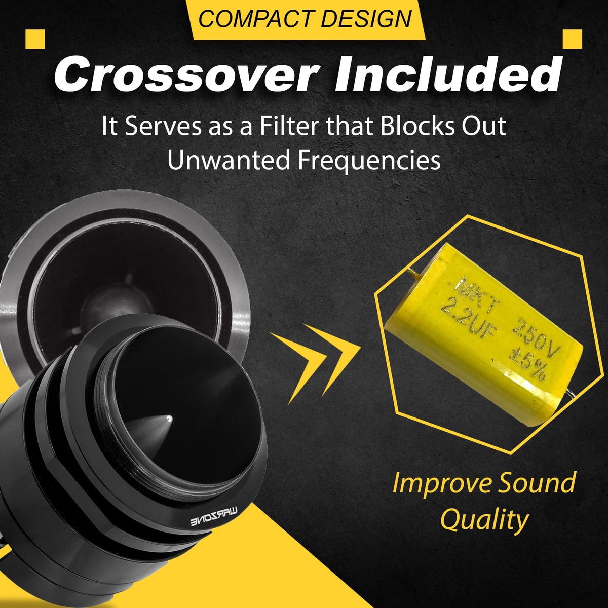 Warzone WZ45TW 1.7-Inch 3000W Super Tweeter Speakers Pair