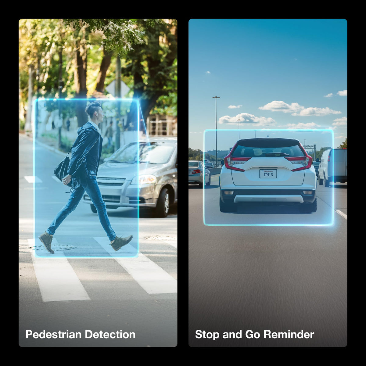 Type S 1440p AI ADAS Dual Dash Cam with Collision Alerts