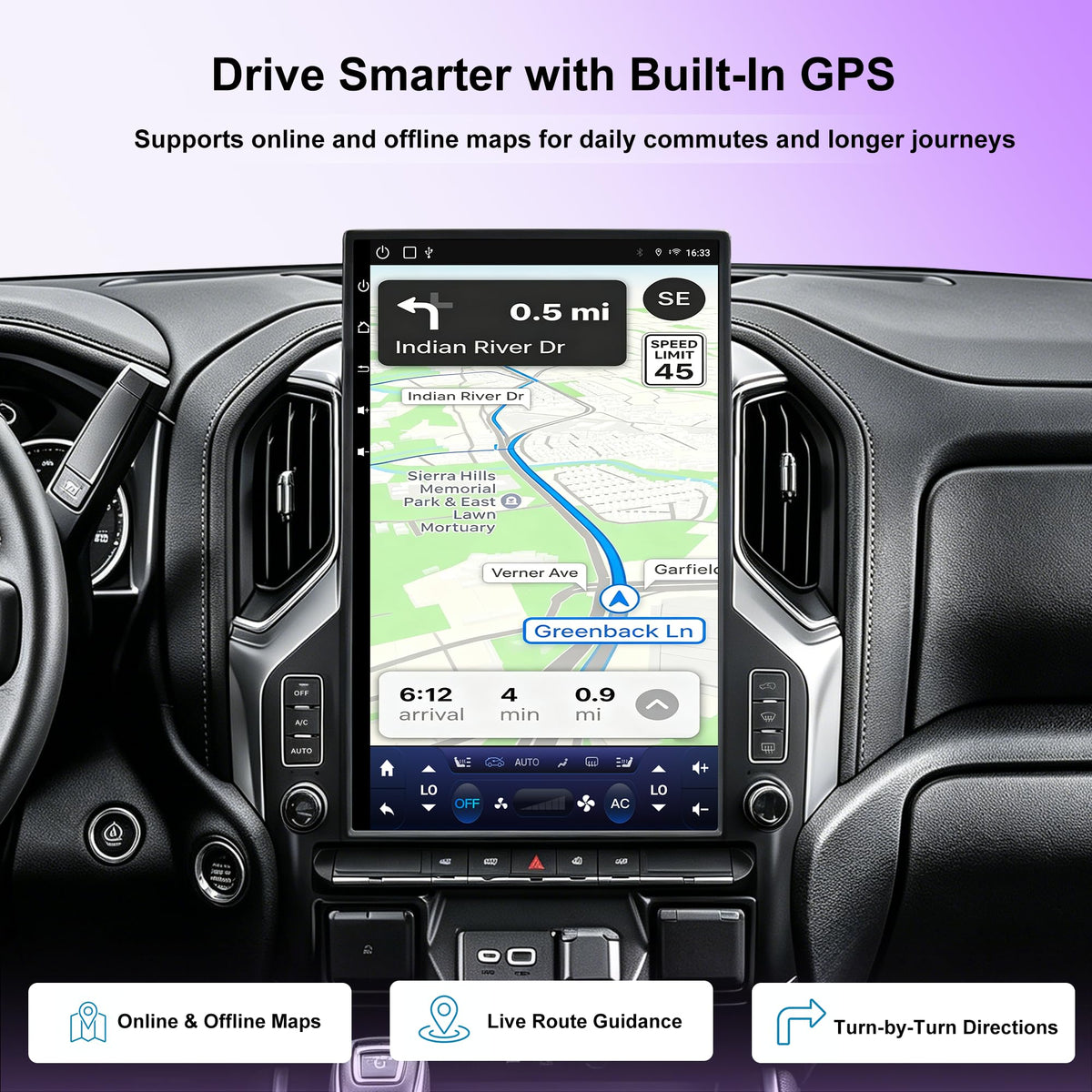 17-Inch Android 14 T-Style Stereo for GMC Sierra & Silverado