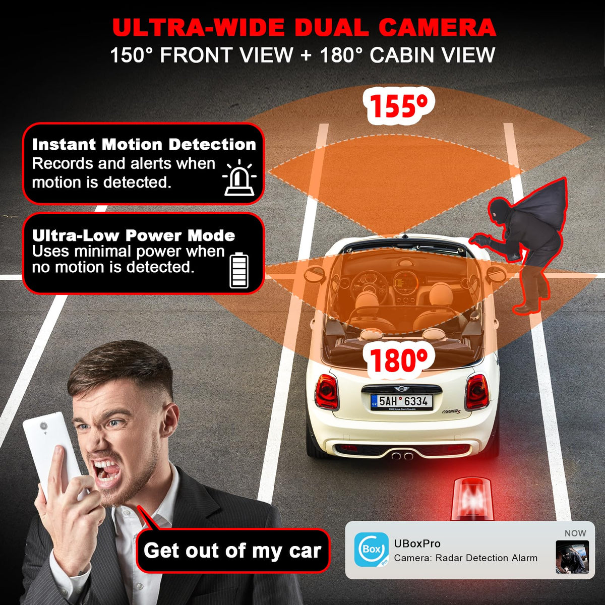 4G LTE Dual-Lens Dash Cam with Cloud Storage & Interior View