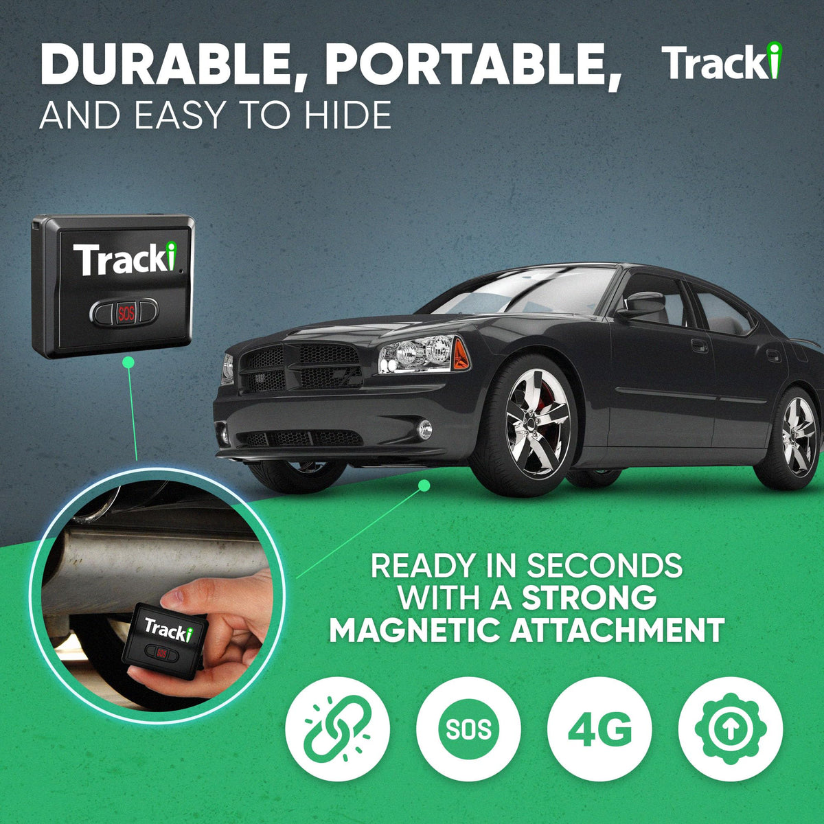 Tracki Mini 4G LTE GPS Vehicle Tracker with Subscription
