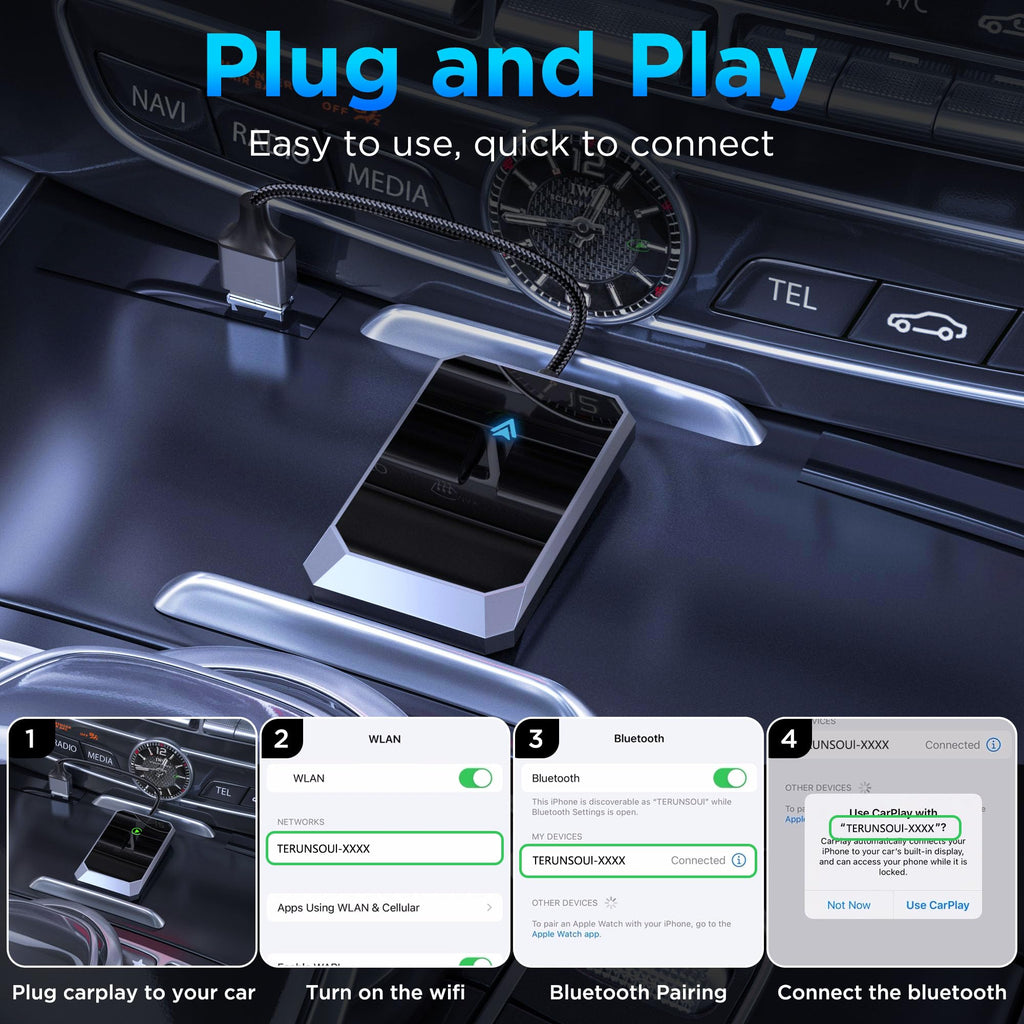Aswoema Wireless Android Auto Adapter with Instant Connection