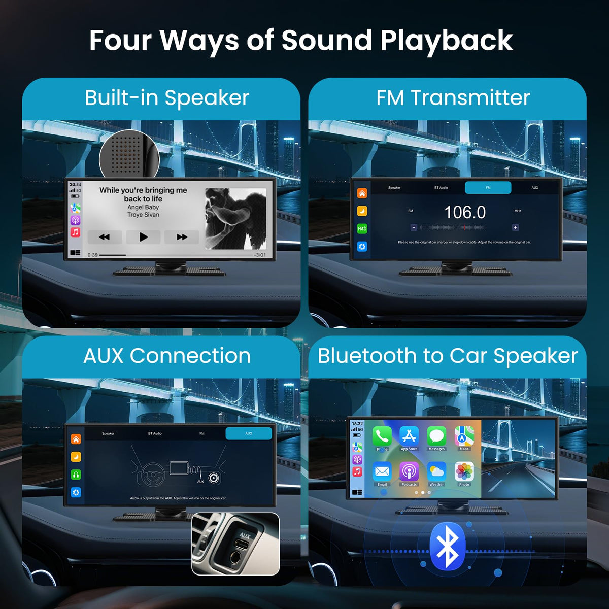 11.5-Inch Wireless CarPlay & Android Auto 4K Dash Cam Screen