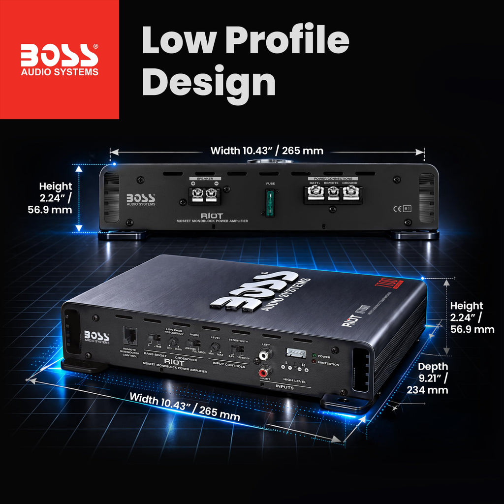 BOSS Audio Riot Series High-Power Car Subwoofer Amplifier