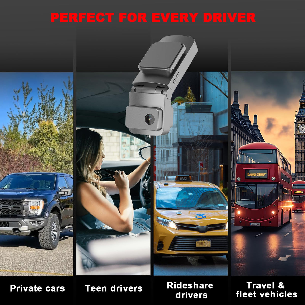 4G LTE Dual-Lens Dash Cam with Cloud Storage & Interior View