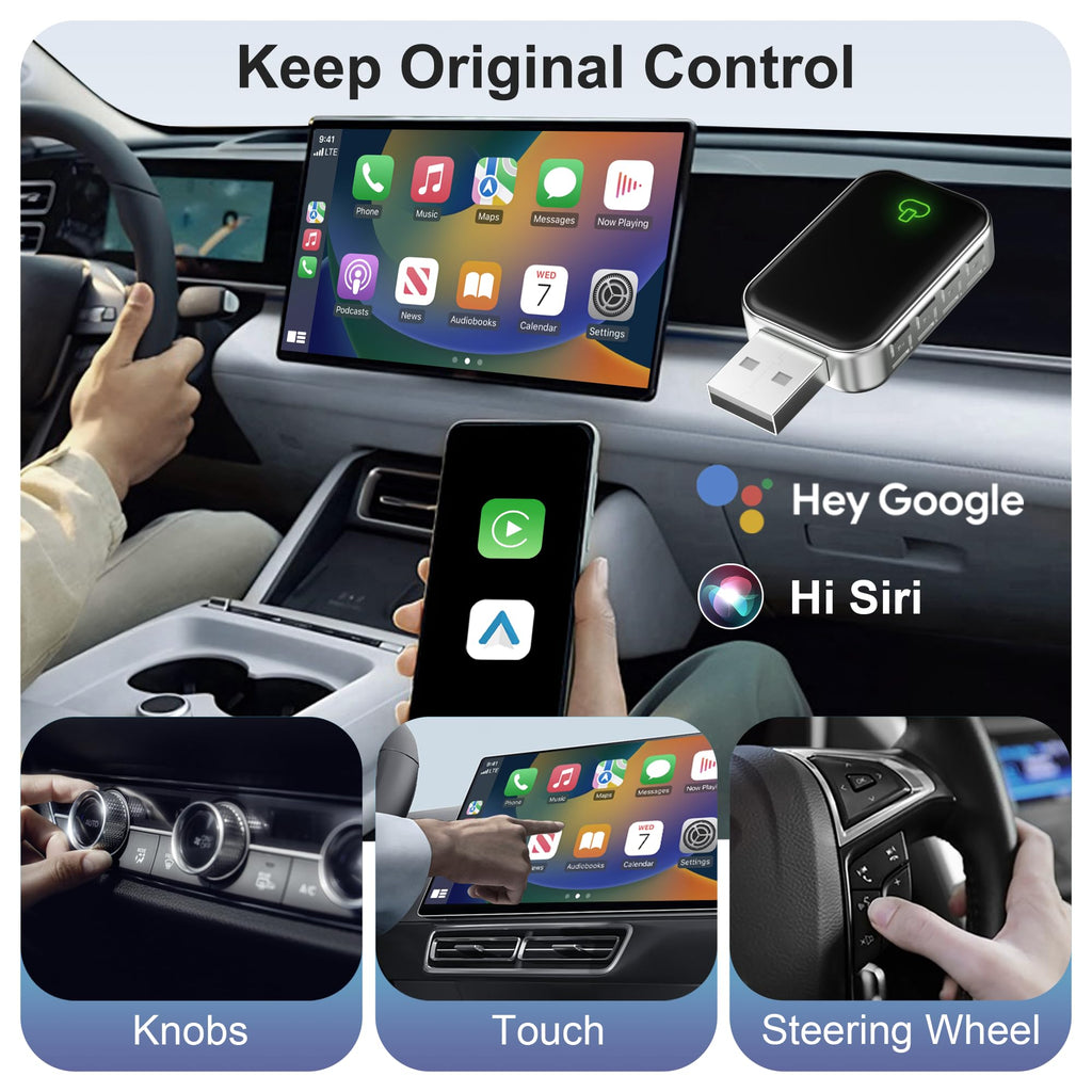 TAB0E Mini Wireless CarPlay Adapter for Apple iPhone