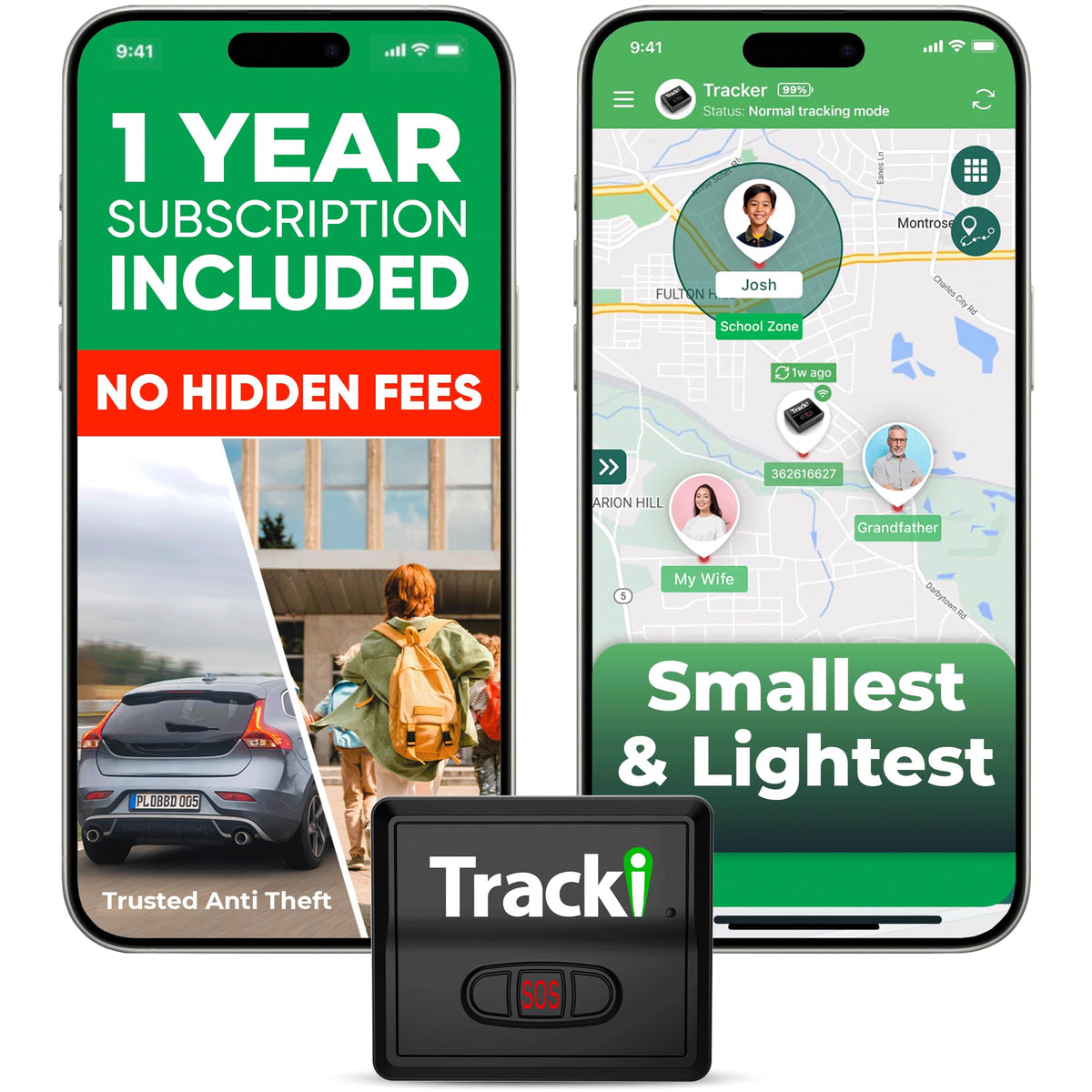 Tracki Mini 4G LTE GPS Vehicle Tracker with Subscription