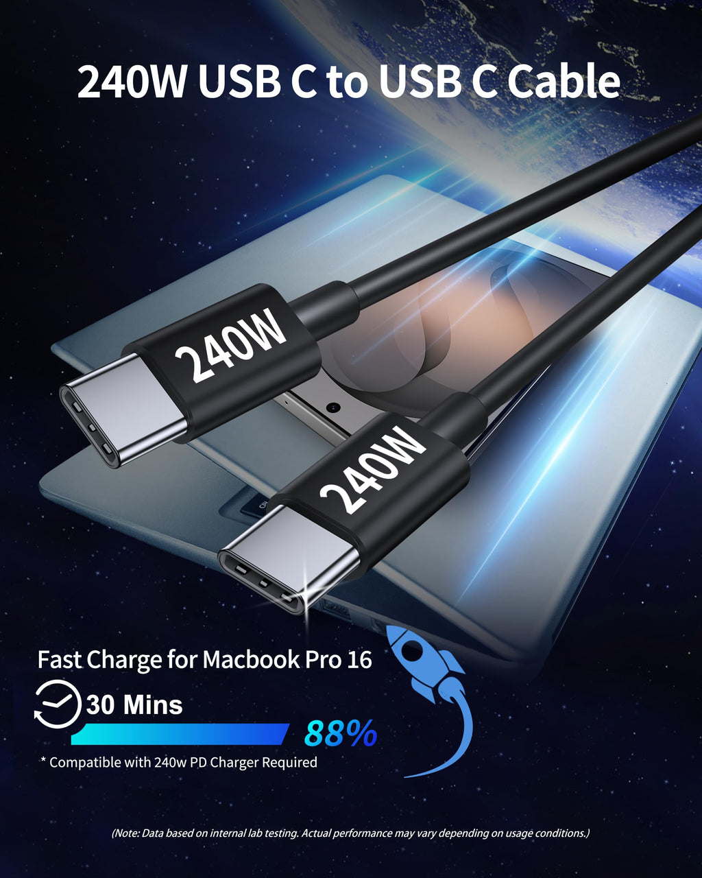 130W 3-Port USB C Fast Car Phone Charger with Voltage Display