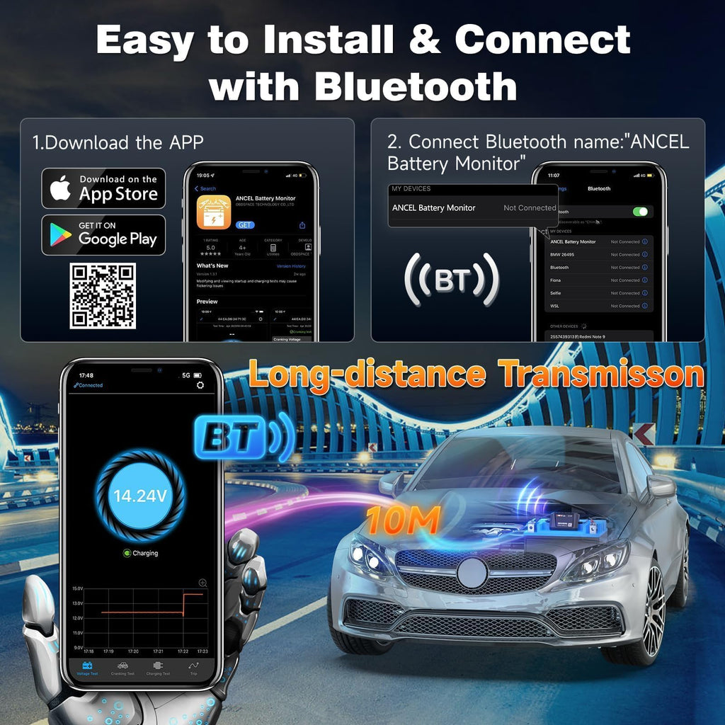 ANCEL BM300 Pro Bluetooth Battery Monitor & Voltmeter