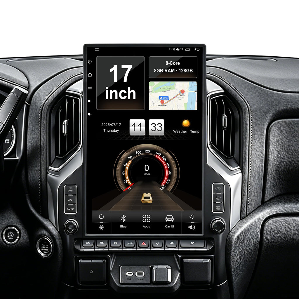 17-Inch Android 14 T-Style Stereo for GMC Sierra & Silverado