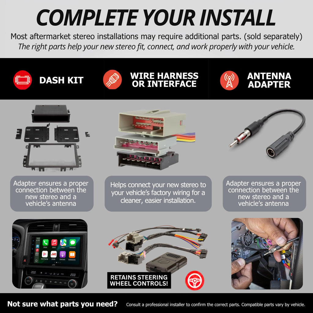 JVC Single-DIN Car Stereo Receiver with Bluetooth