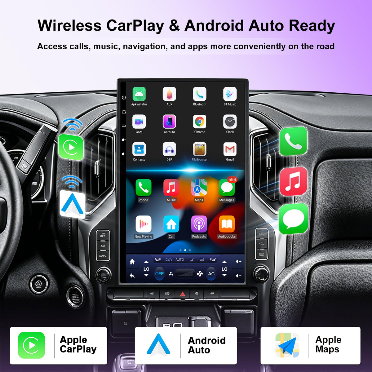 17-Inch Android 14 T-Style Stereo for GMC Sierra & Silverado