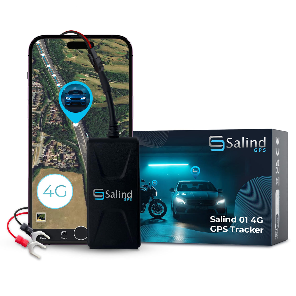 Salind 4G Real-Time GPS Vehicle Tracker with App Alerts