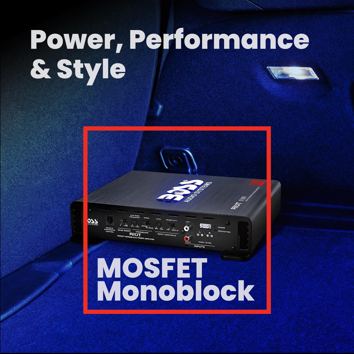 BOSS Audio Riot Series High-Power Car Subwoofer Amplifier